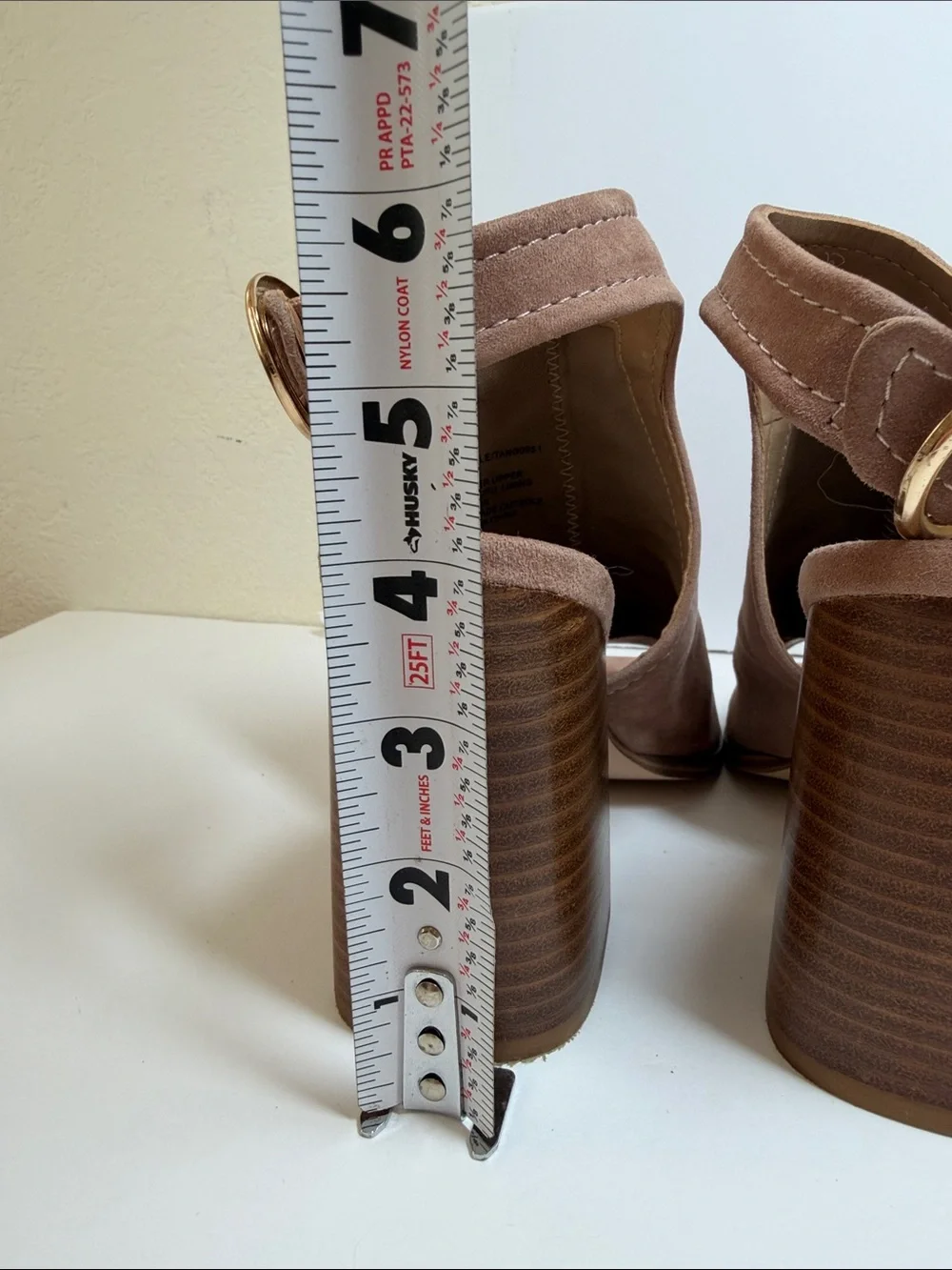 Steve Madden Suede Peep Toe Block Heel Sandals Tan/Blush Size 7